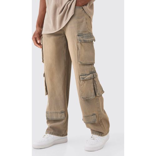 Baggy Rigid Grey Tinted Multi Cargo Pocket Jeans homme - - 28R - Boohooman - Modalova