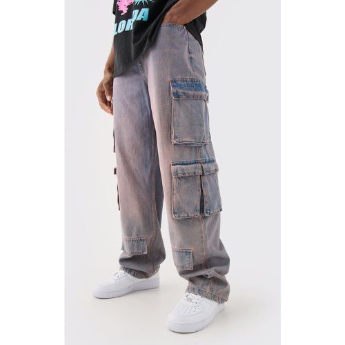 Baggy Rigid Pink Tinted Multi Cargo Pocket Jeans homme - - 28R - Boohooman - Modalova