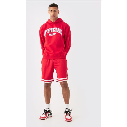 Survêtement universitaire oversize avec sweat à capuche et short - S - Boohooman - Modalova