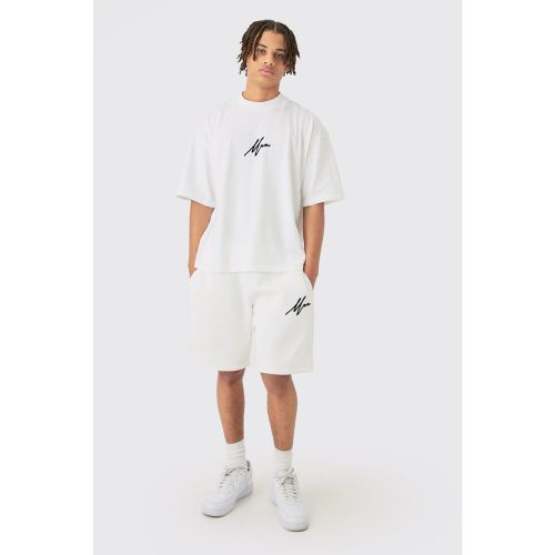 Ensemble oversize imprimé avec t-shirt et short - MAN - M - Boohooman - Modalova