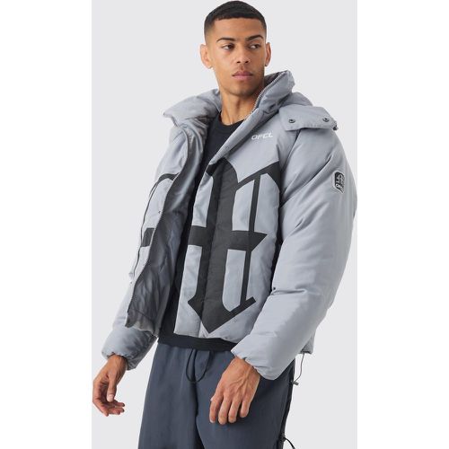 Doudoune oversize matelassée à imprimé gothique - S - Boohooman - Modalova