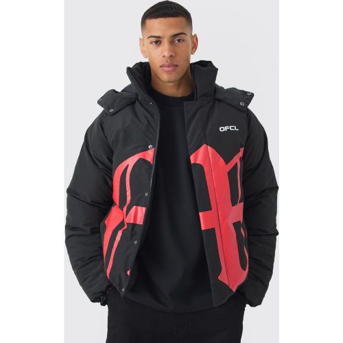 Doudoune oversize matelassée à imprimé gothique - XS - Boohooman - Modalova