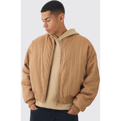 Bomber plissé camel homme - S - Boohooman - Modalova