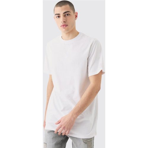 T-shirt long à col rond - S - Boohooman - Modalova