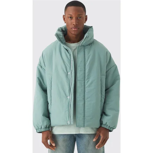 Manteau oversize matelassé à col cheminée - S - Boohooman - Modalova