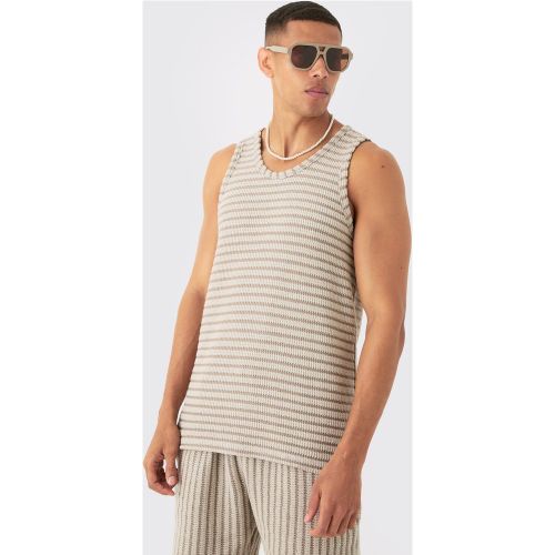 Débardeur texturé à rayures - S - Boohooman - Modalova