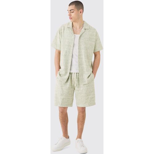 Ensemble oversize avec chemise bouclée et short - S - Boohooman - Modalova