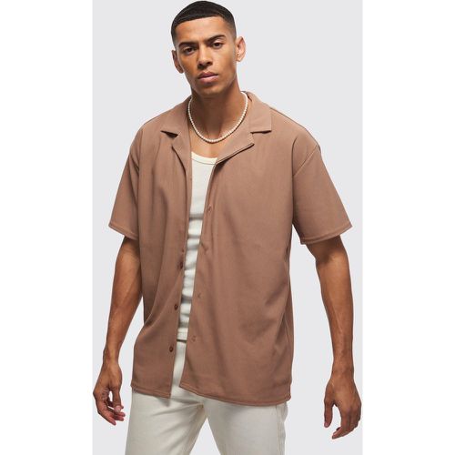 Chemise oversize côtelée à manches courtes - S - Boohooman - Modalova