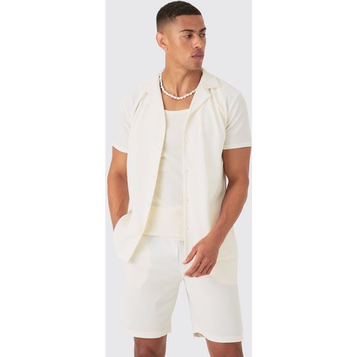 Chemise côtelée à manches courtes - S - Boohooman - Modalova