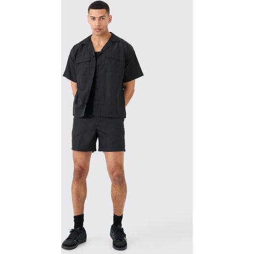 Ensemble en nylon avec chemise et short - L - Boohooman - Modalova