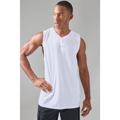 Débardeur de sport à col V - MAN Active - M - Boohooman - Modalova