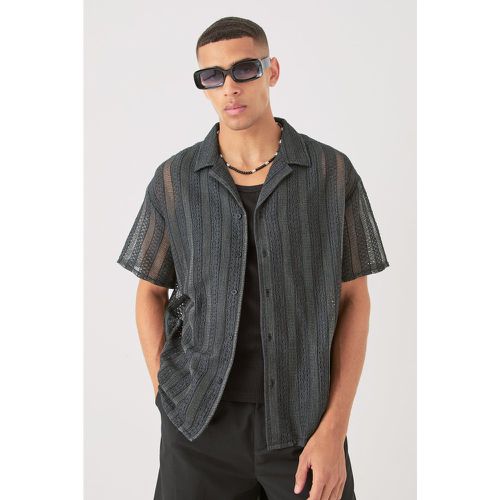 Chemise oversize rayée en dentelle - S - Boohooman - Modalova