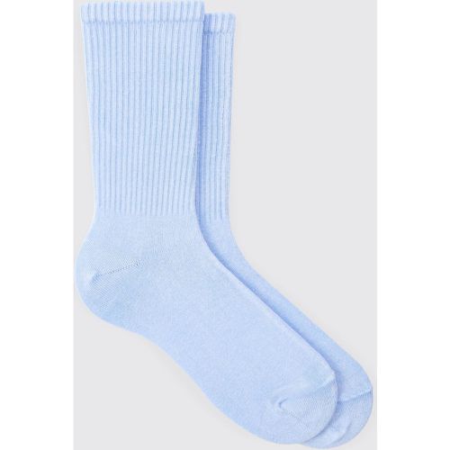 Acid Wash Plain Ribbed Sports Socks In Light Blue - Boohooman - Modalova