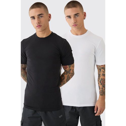 Lot de 2 t-shirts moulants - S - Boohooman - Modalova