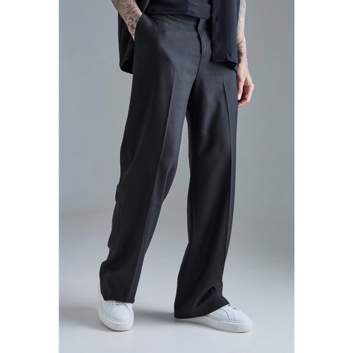 Tall Side Stripe Drawcord Crop Straight Fit Trousers - Boohooman - Modalova