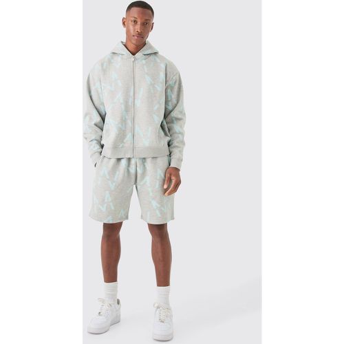 Survêtement oversize imprimé avec short - MAN - S - Boohooman - Modalova