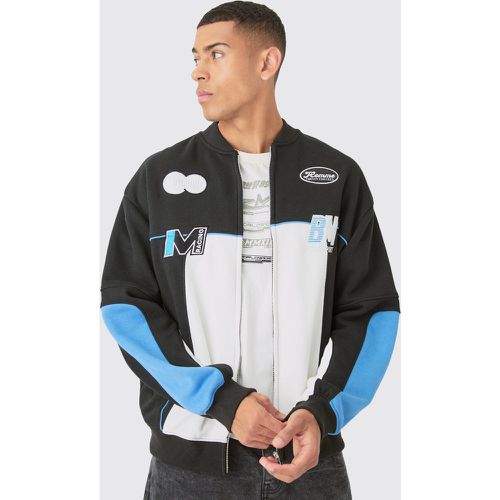 Bomber oversize imprimé moto homme - S - Boohooman - Modalova