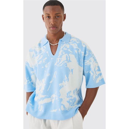 Polo oversize en maille à imprimé Renaissance - L - Boohooman - Modalova