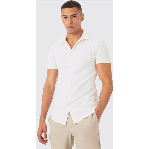 Chemise texturée à manches courtes - L - Boohooman - Modalova