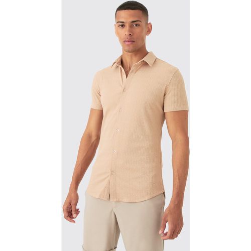 Chemise texturée à manches courtes - L - Boohooman - Modalova