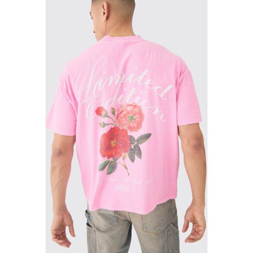 T-shirt oversize délavé fleuri - XS - Boohooman - Modalova