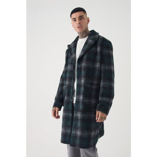Tall - Manteau droit à carreaux - L - Boohooman - Modalova