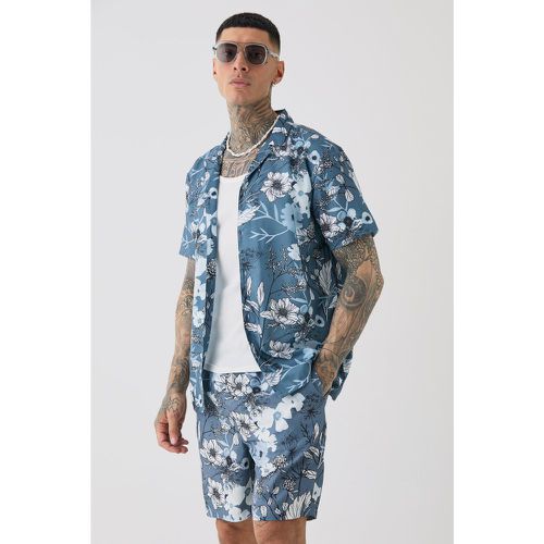 Tall - Ensemble fleuri avec chemise et short de bain homme - S - Boohooman - Modalova