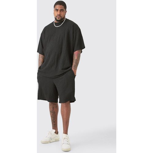 Grande taille - Ensemble texturé avec t-shirt et short homme - XXXL - Boohooman - Modalova