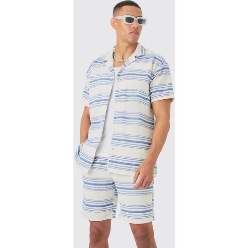 Ensemble rayé avec chemise oversize et short - S - Boohooman - Modalova