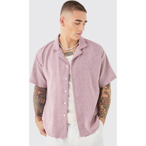 Short Sleeve Boxy Textured Shirt - Boohooman - Modalova