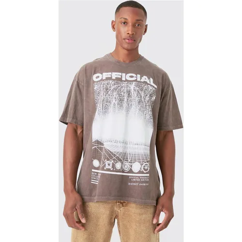 Oversized Washed Official Washed T-shirt - Boohooman - Modalova