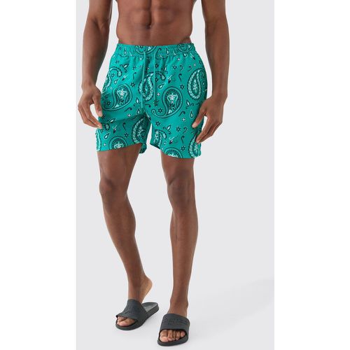 Short de bain mi long imprimé bandana - L - Boohooman - Modalova