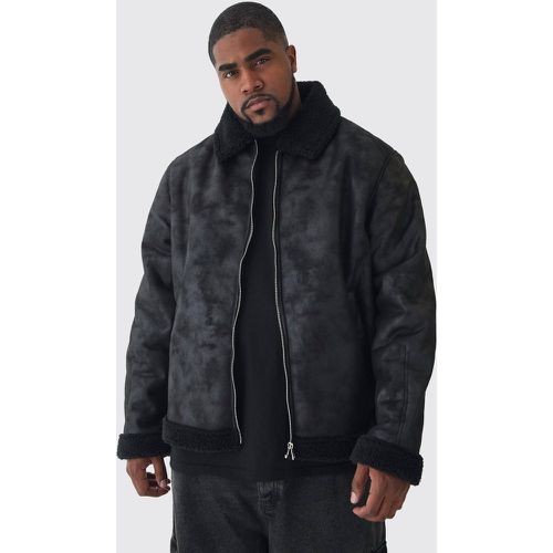 Grande taille - Veste aviateur en faux daim - XXXL - Boohooman - Modalova