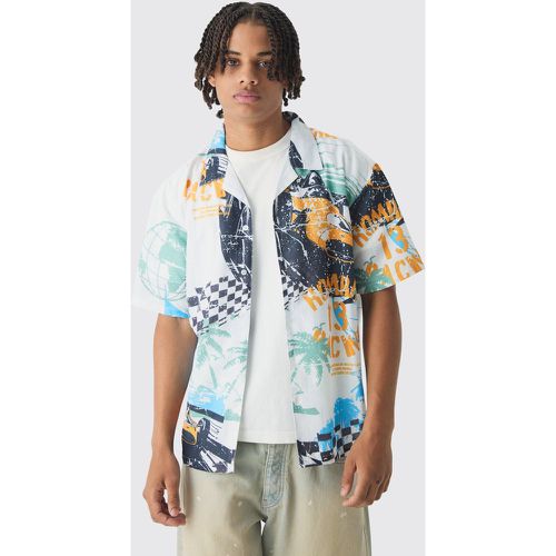 Chemise oversize à imprimé moto - M - Boohooman - Modalova