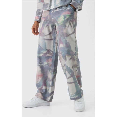 Pantalon oversize à imprimé graffiti - S - Boohooman - Modalova