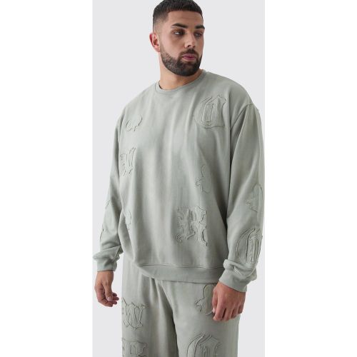 Grande taille - Sweat oversize à écussons homme - XXXL - Boohooman - Modalova