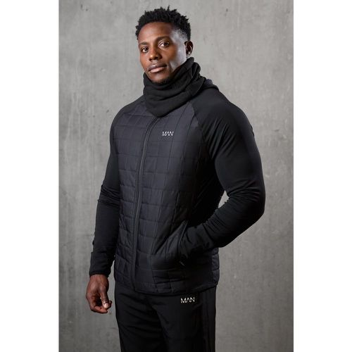 Sweat à capuche zippé à carreaux - MAN Active - S - Boohooman - Modalova