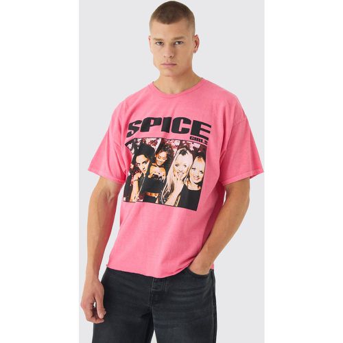 T-shirt oversize court délavé à imprimé Spice Girls - S - Boohooman - Modalova