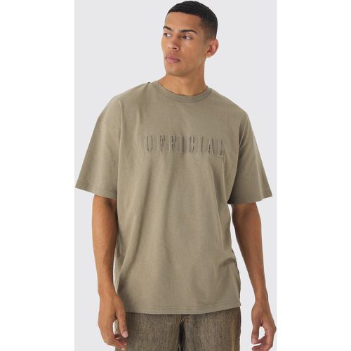 T-shirt oversize à relief - Official - S - Boohooman - Modalova