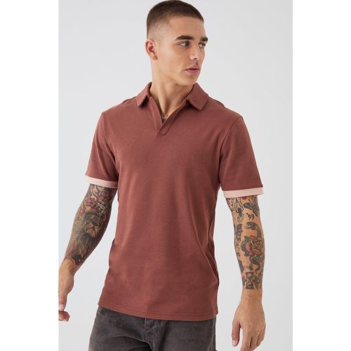 Polo cintré color block - S - Boohooman - Modalova