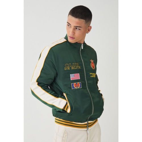 Bomber satiné à broderie Official homme - L - Boohooman - Modalova