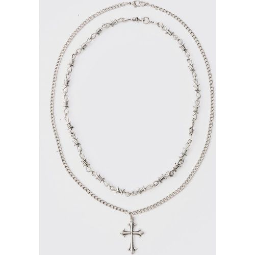 Collier à pendentif croix - ONE SIZE - Boohooman - Modalova