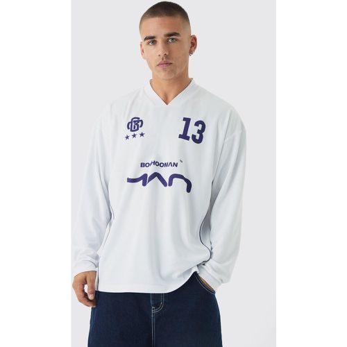 Top de football oversize à manches longues - MAN - S - Boohooman - Modalova