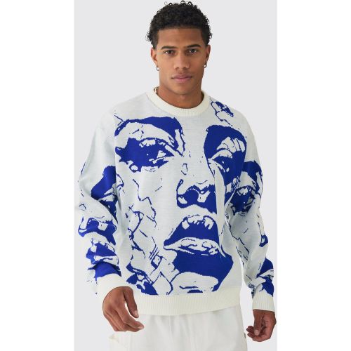 Pull oversize imprimé - L - Boohooman - Modalova