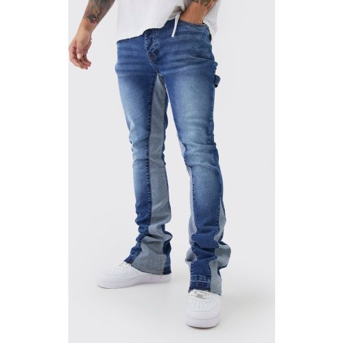 Jean flare skinny à soufflet charpentier - 28R - Boohooman - Modalova