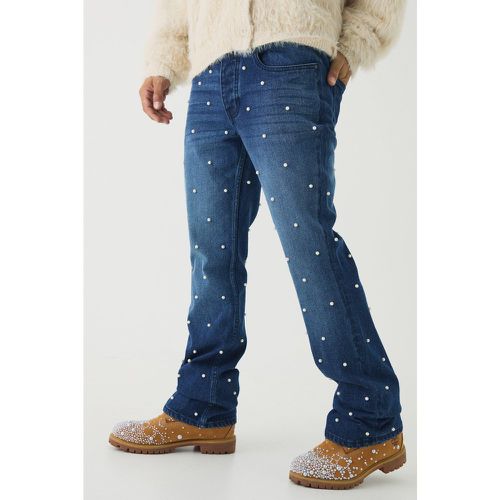 Jean slim flare à perles - 28R - Boohooman - Modalova