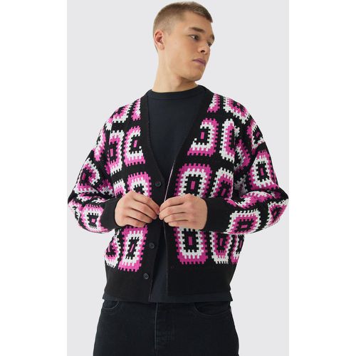 Cardigan oversize en crochet - M - Boohooman - Modalova