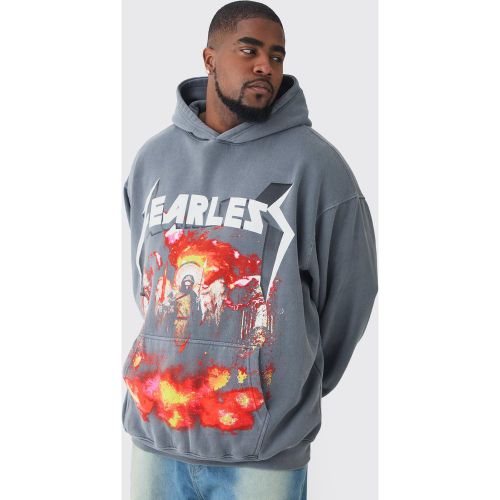 Grande taille - Sweat à capuche oversize délavé - XXXXL - Boohooman - Modalova