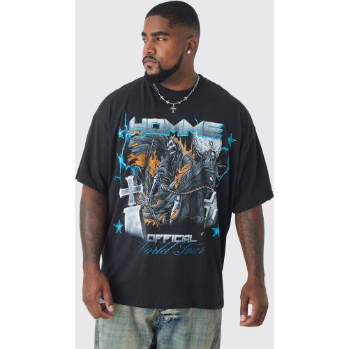 Grande taille - T-shirt oversize à imprimé croisé - XXL - Boohooman - Modalova
