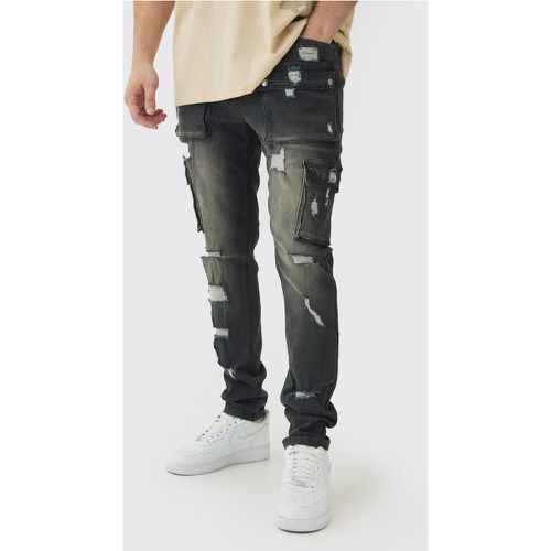 Tall - Jean cargo déchiré homme - 30 - Boohooman - Modalova